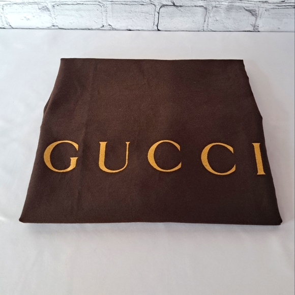 'GUCCI' GOLD~LEAF LOGO DUST BAG 21"×21" DOUBLE RIVET - Picture 12 of 12